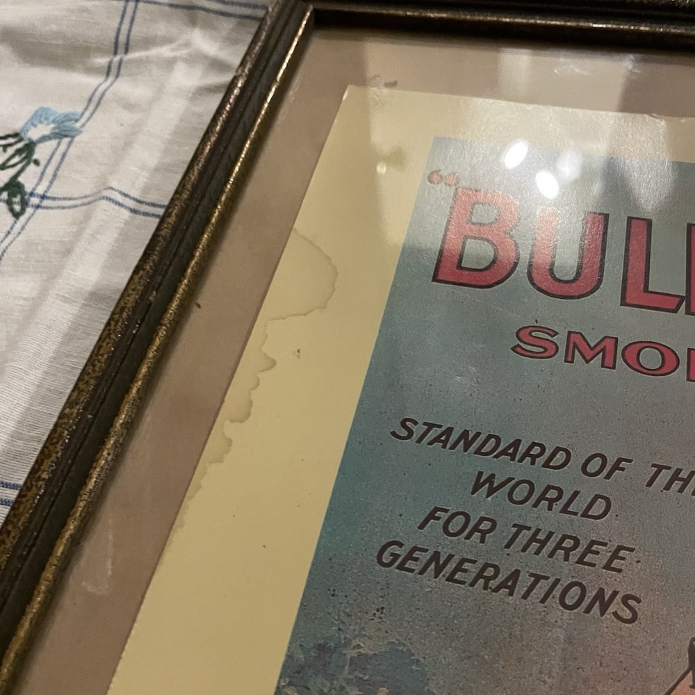 Vintage Bull Durham Smoking Tobacco 18.5"x13.5" Poster Sign Black Americana - Picture 3 of 6